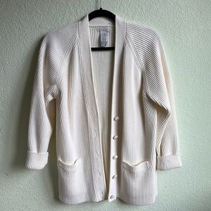 Classic Cream Button-Up Cardigan